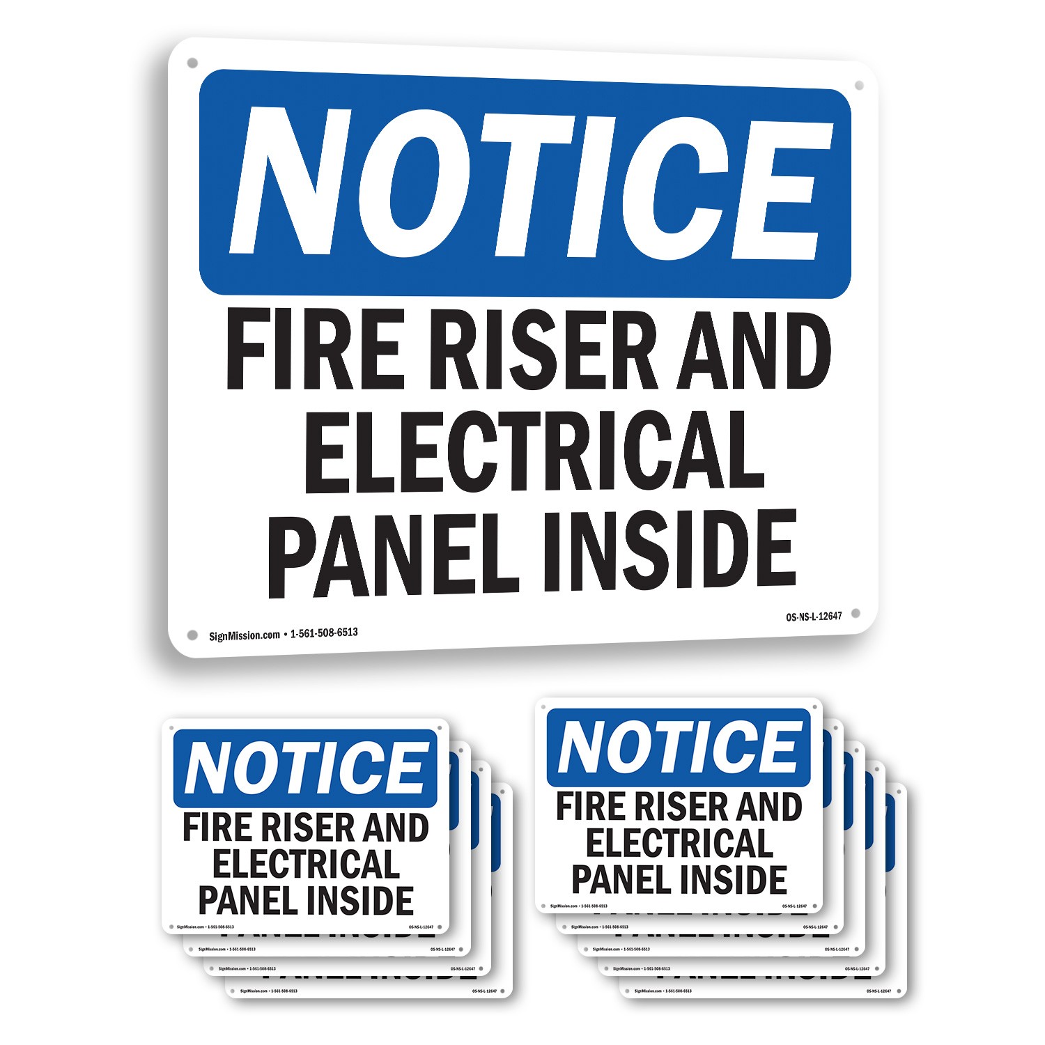 Fire Riser And Electrical Panel Inside OSHA Notice Sign Or Decal – 5 or 10 Pack