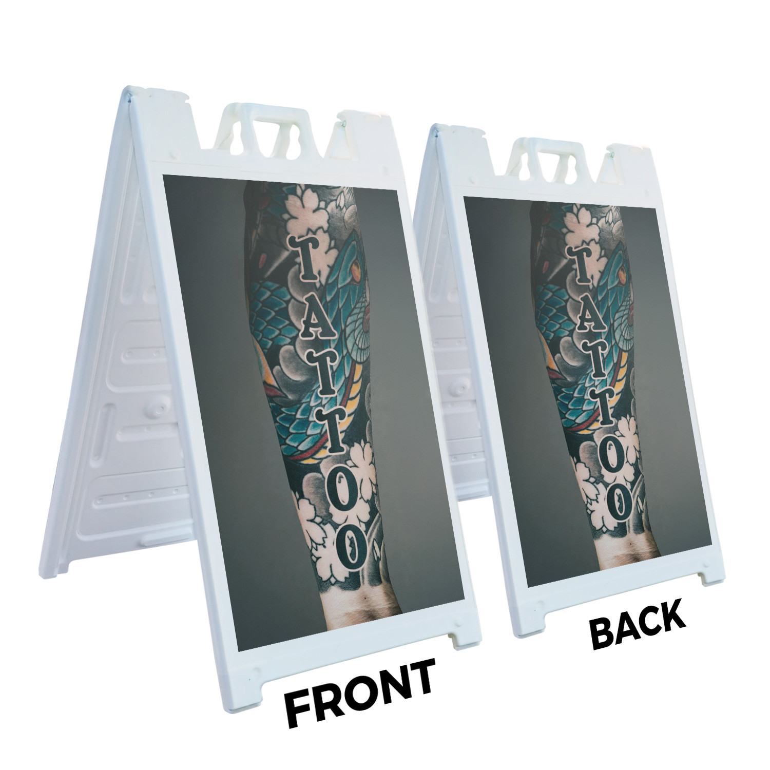 Tattoo Vertical Heavy Duty A-Frame Sidewalk Sign Professional Art Services