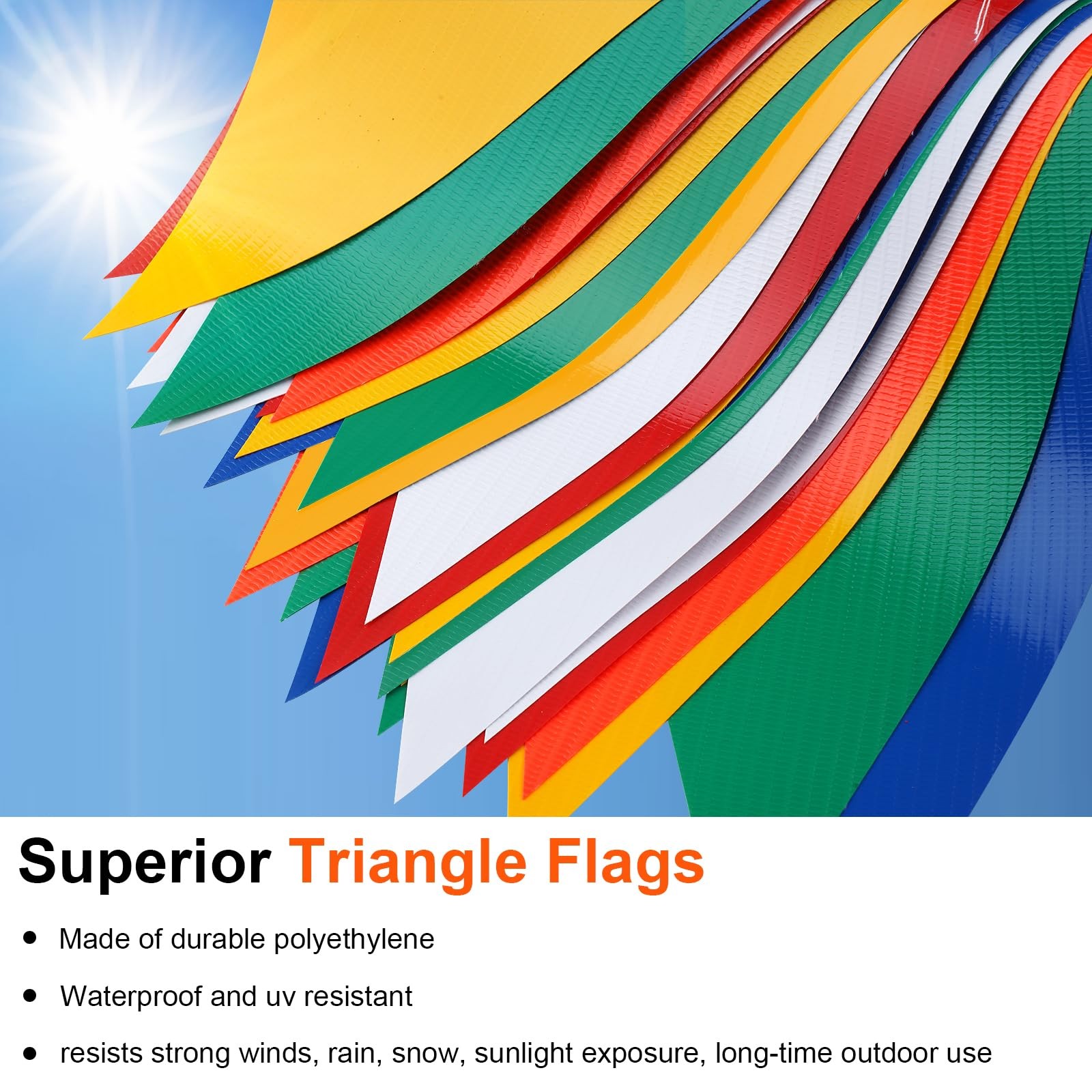 Multicolor Pennant Safety Flags, Perimeter Warning Flag Banner Line, For Flag…