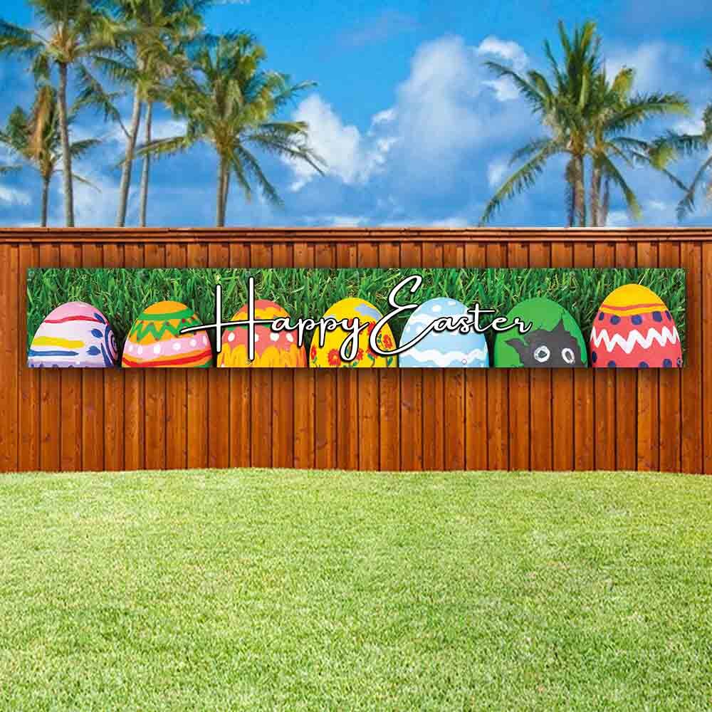 HAPPY EASTER XXL Banner Advertising Vinyl Flag Sign Many LARGE SIZES SEASONAL