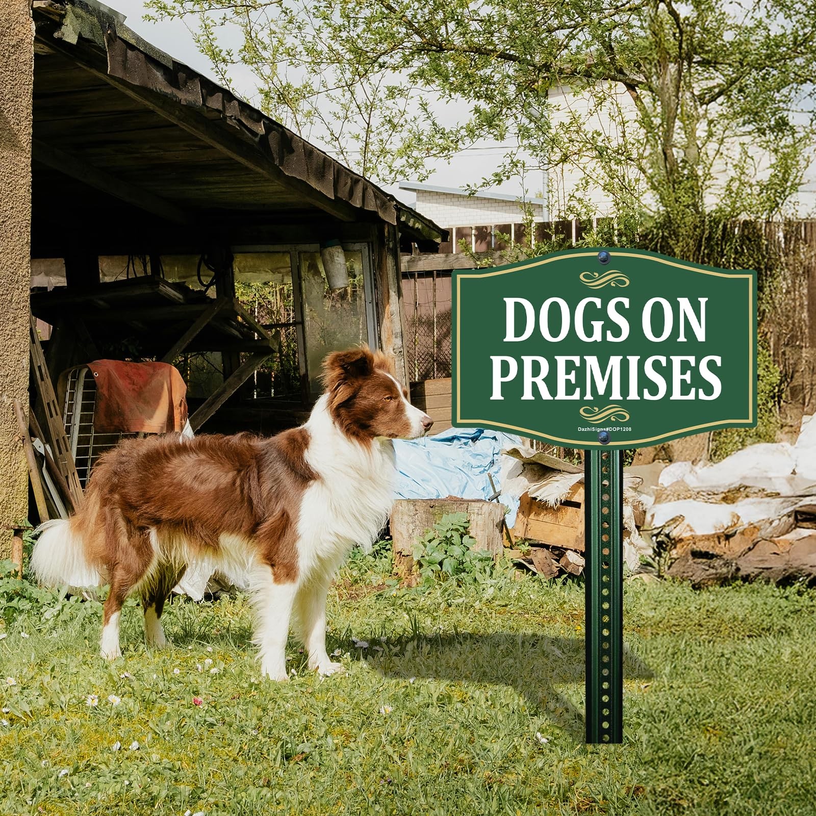 2 Pack Dog on Premises Signs, Beware of Dogs Sign for Fence,12″x8″ Rust Free …