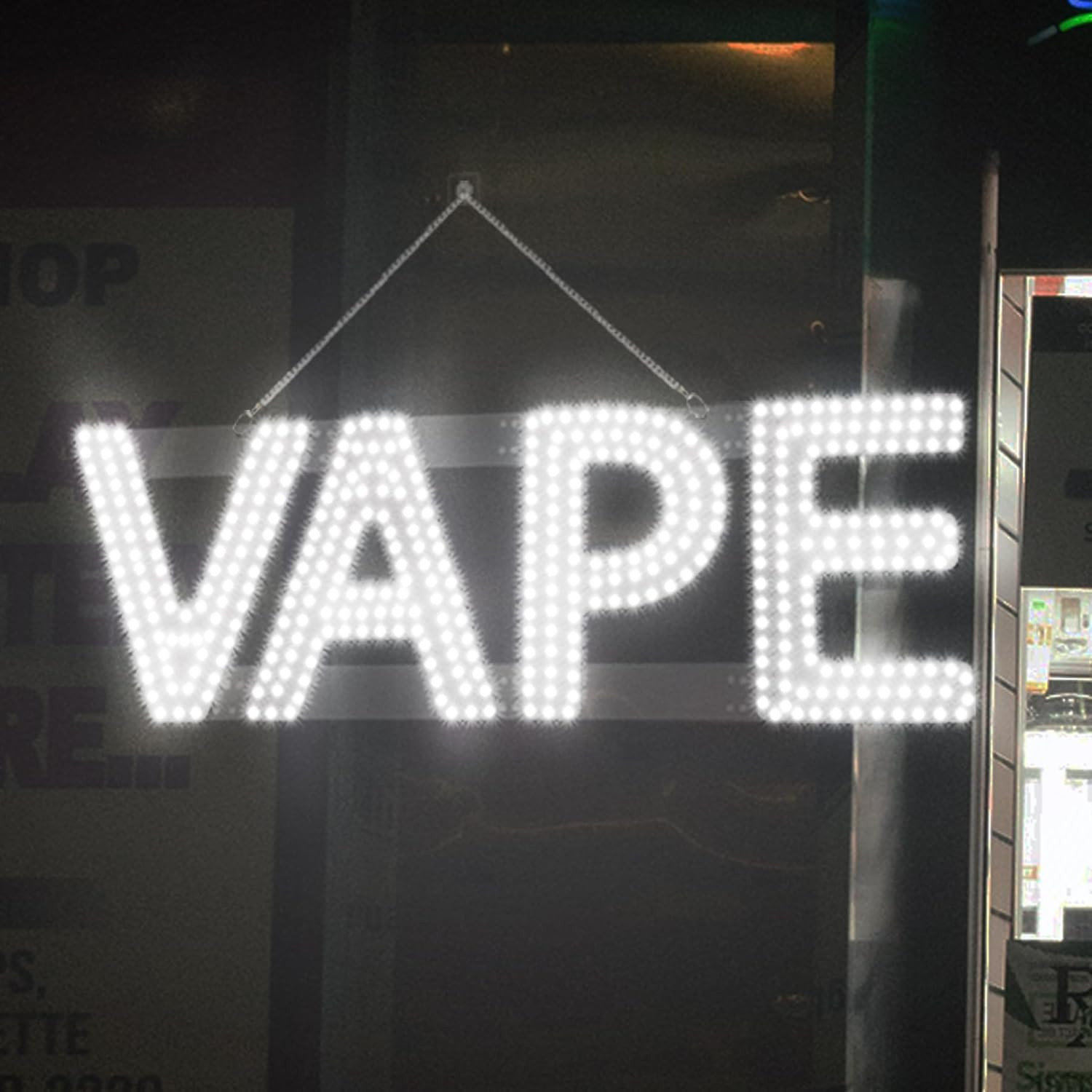 LED VAPE Sign for Business,32X10 Inch Vape Smoke Sign Led for Window Wall Door W