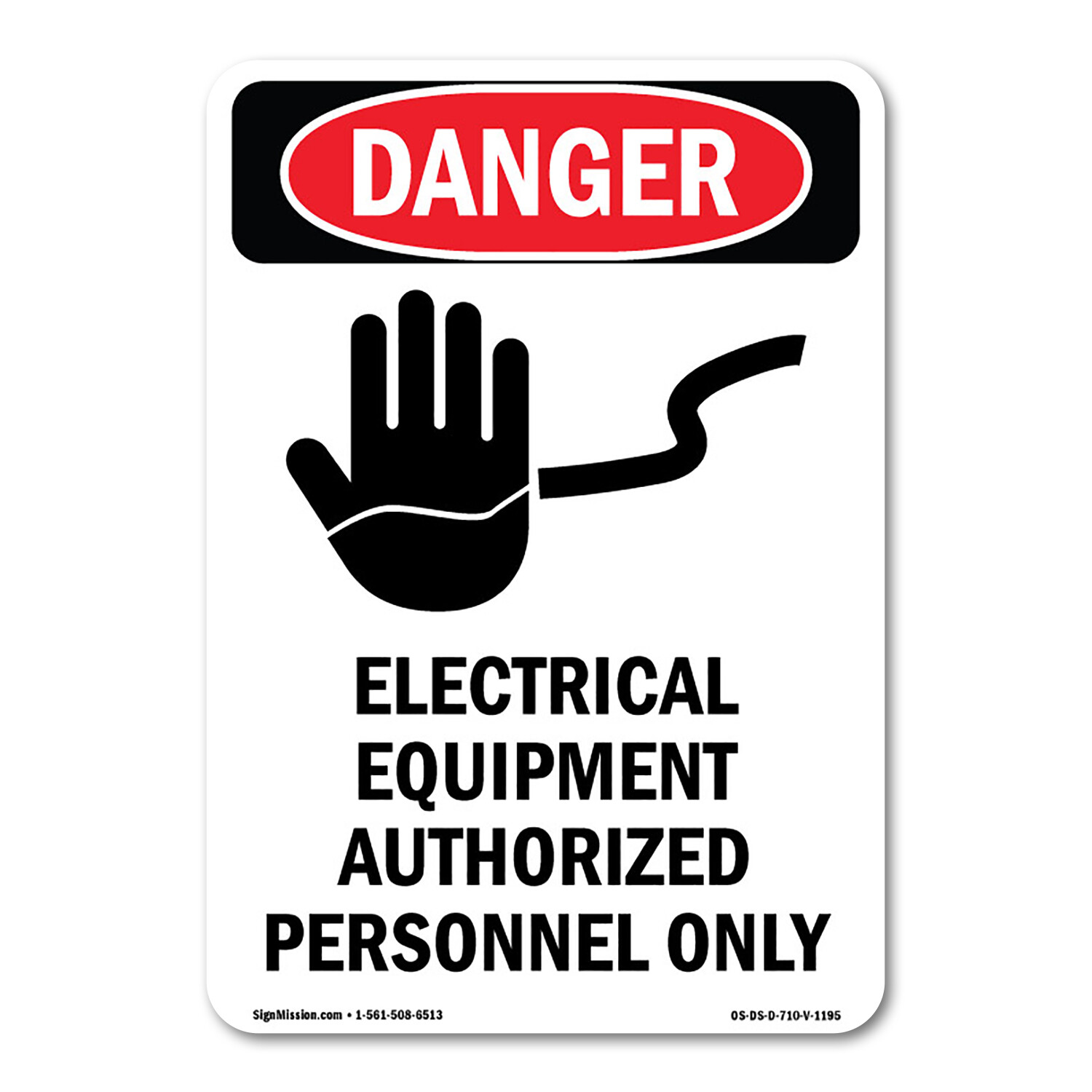 Electrical Equipment ANSI Danger Sign Metal Plastic Decal