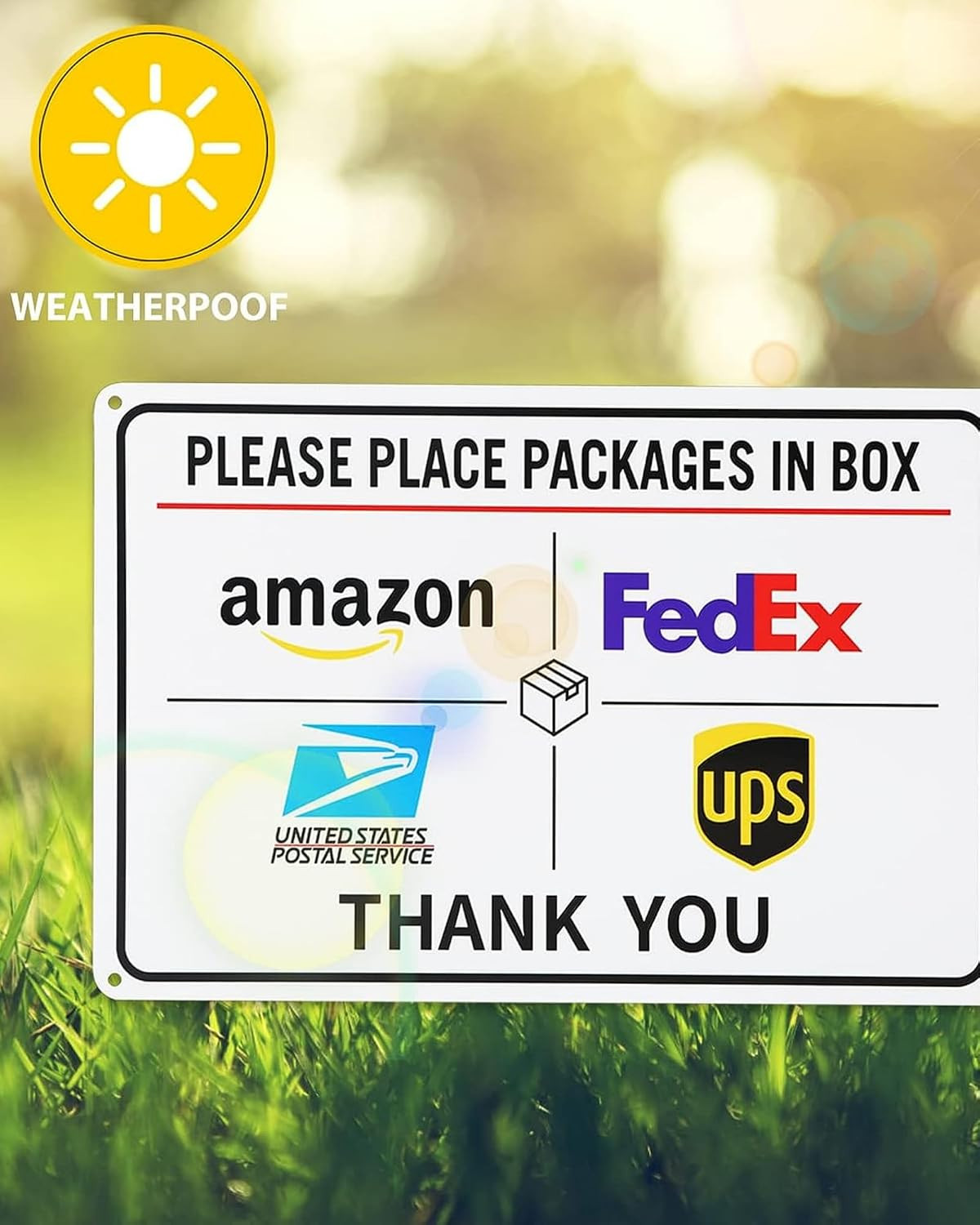 Package Delivery Sign Instructions Amazon UPS Fedex Delivery Box Sign,12″ X 8″ I