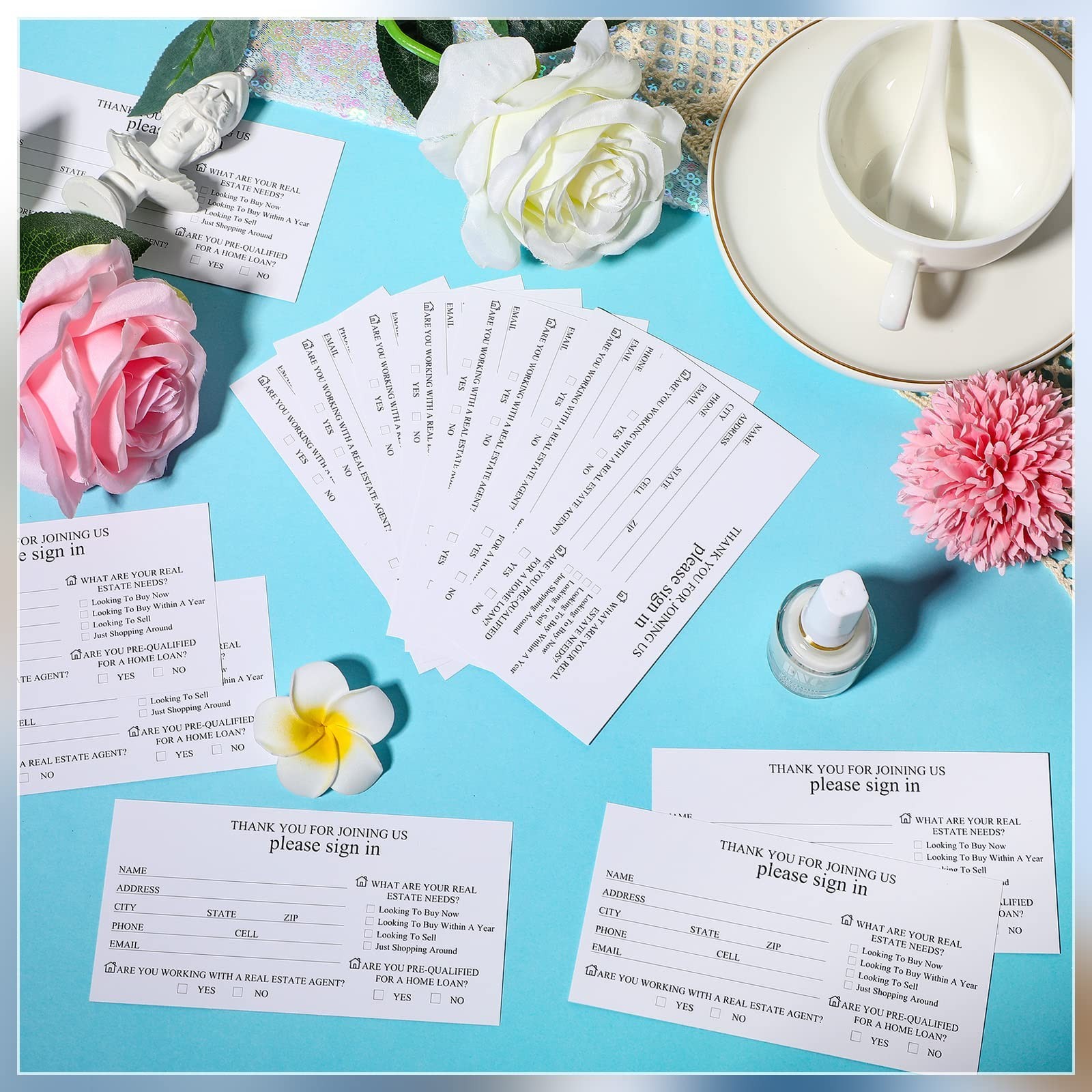 100 Pieces Open House Sign 5.1 x 2.6 Inch Open House Registry Sign in Cards O…