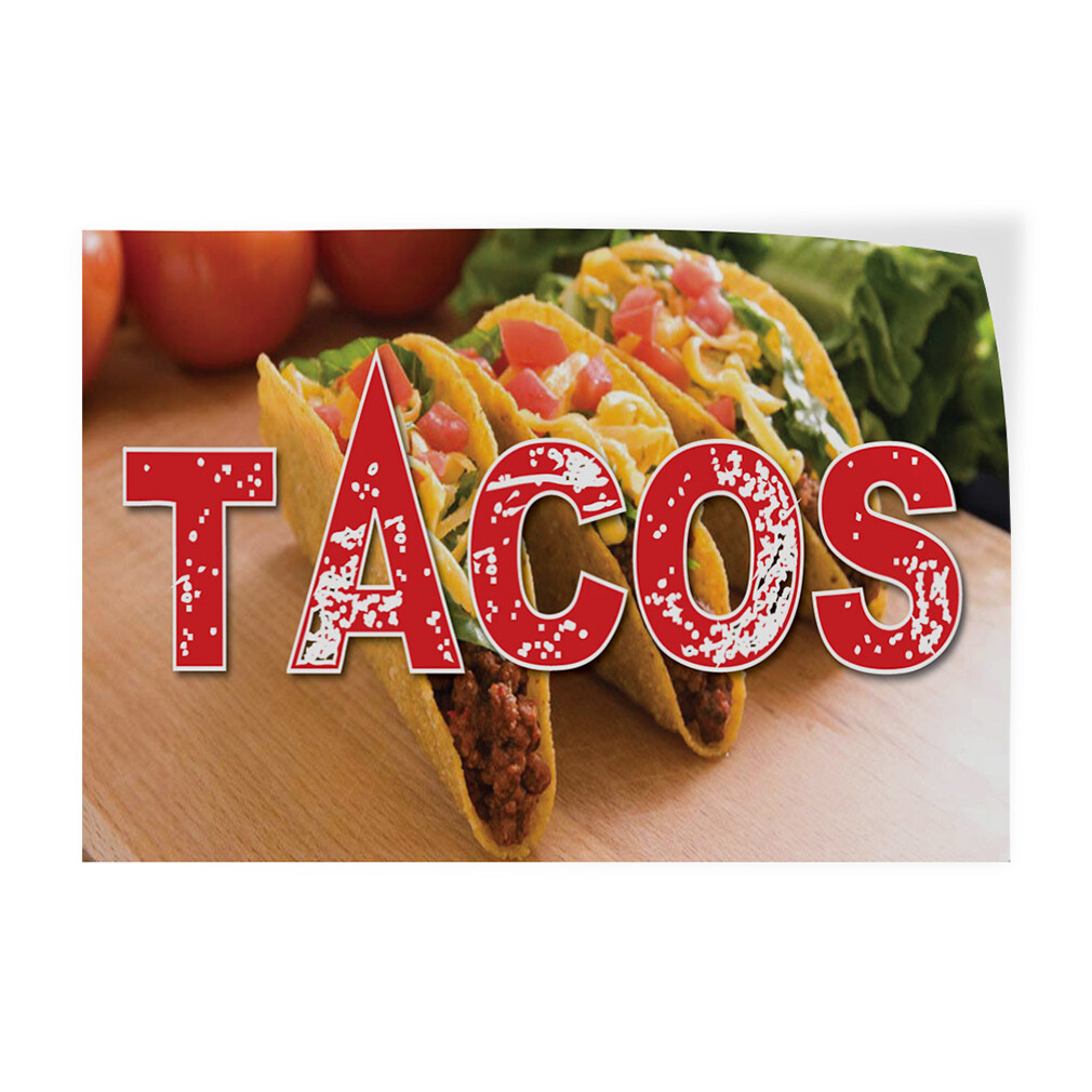 Decal Stickers Tacos Outdoor Advertising Printing D Vinyl Store Sign Label