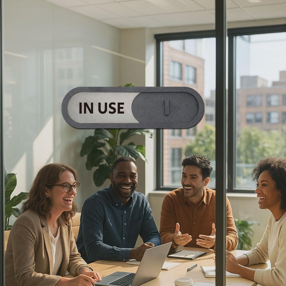 7.5×2.2 Inch Brown Premium MDF In Use Available Privacy Slider Door Sign
