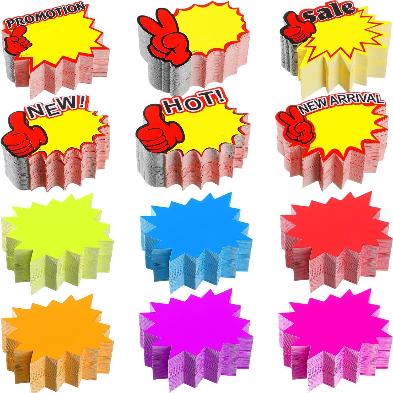 Colarr 1500 Pieces Starburst Signs Sale Signs for Retail Store Fluorescent Price