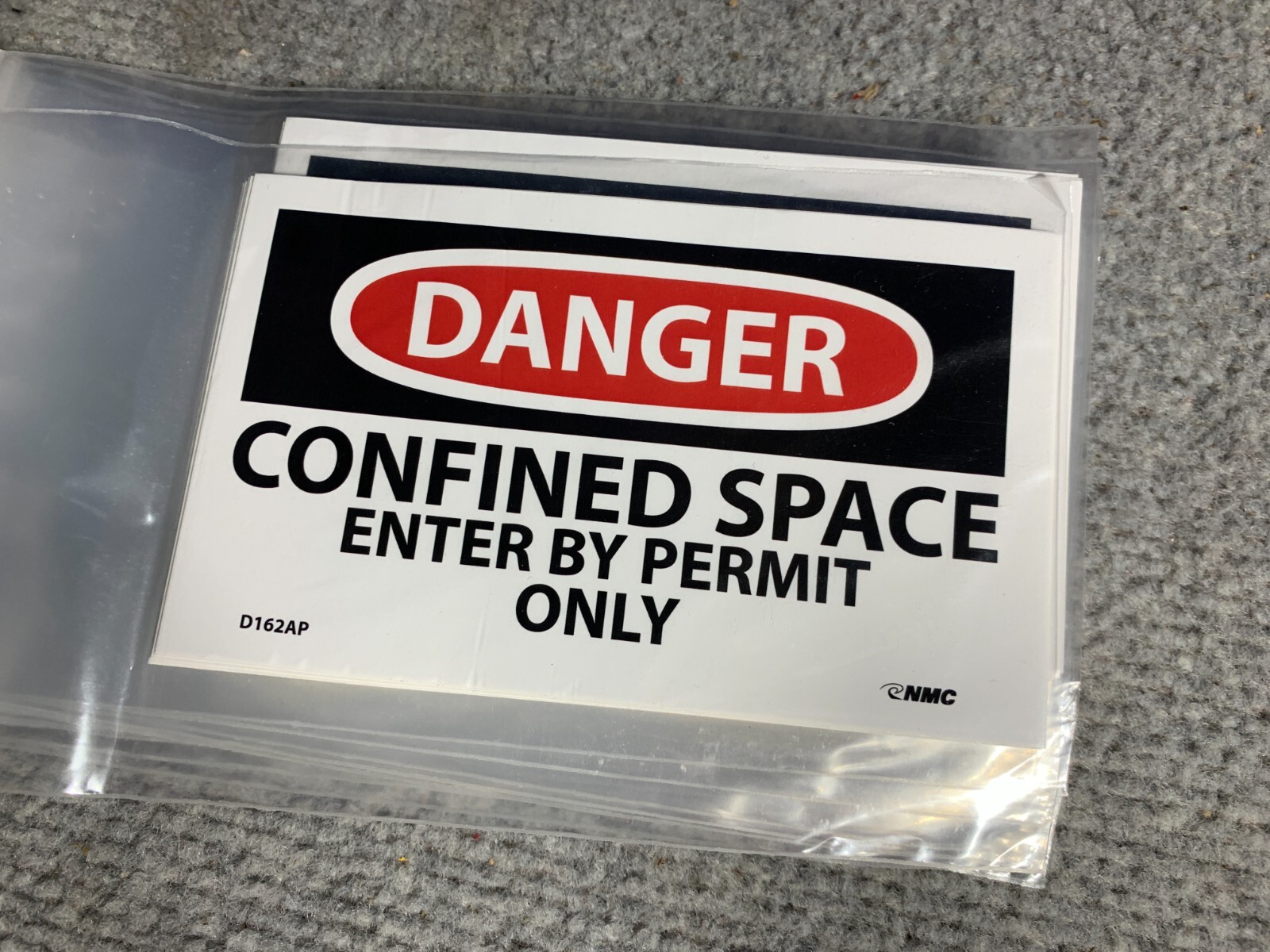 (5 Pk) DANGER CONFINED SPACE ENTER BY PERMIT ONLY STICKER 3″ X 5″ VINYL STICKER