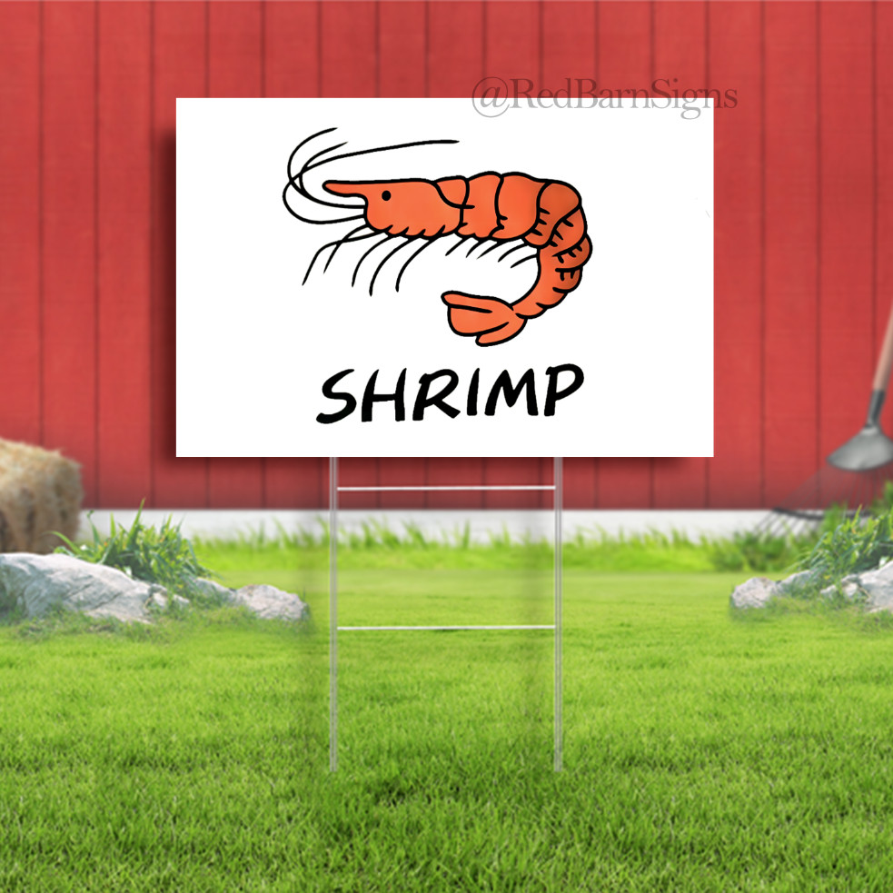 Shrimp Seafood Restaurant Yard Sign Advertising Sea Food Sign