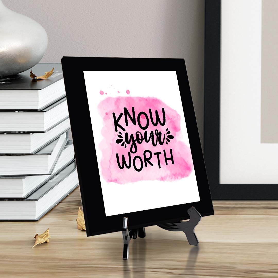 Know Your Worth Decorative Wall Plaque (Full Color)
