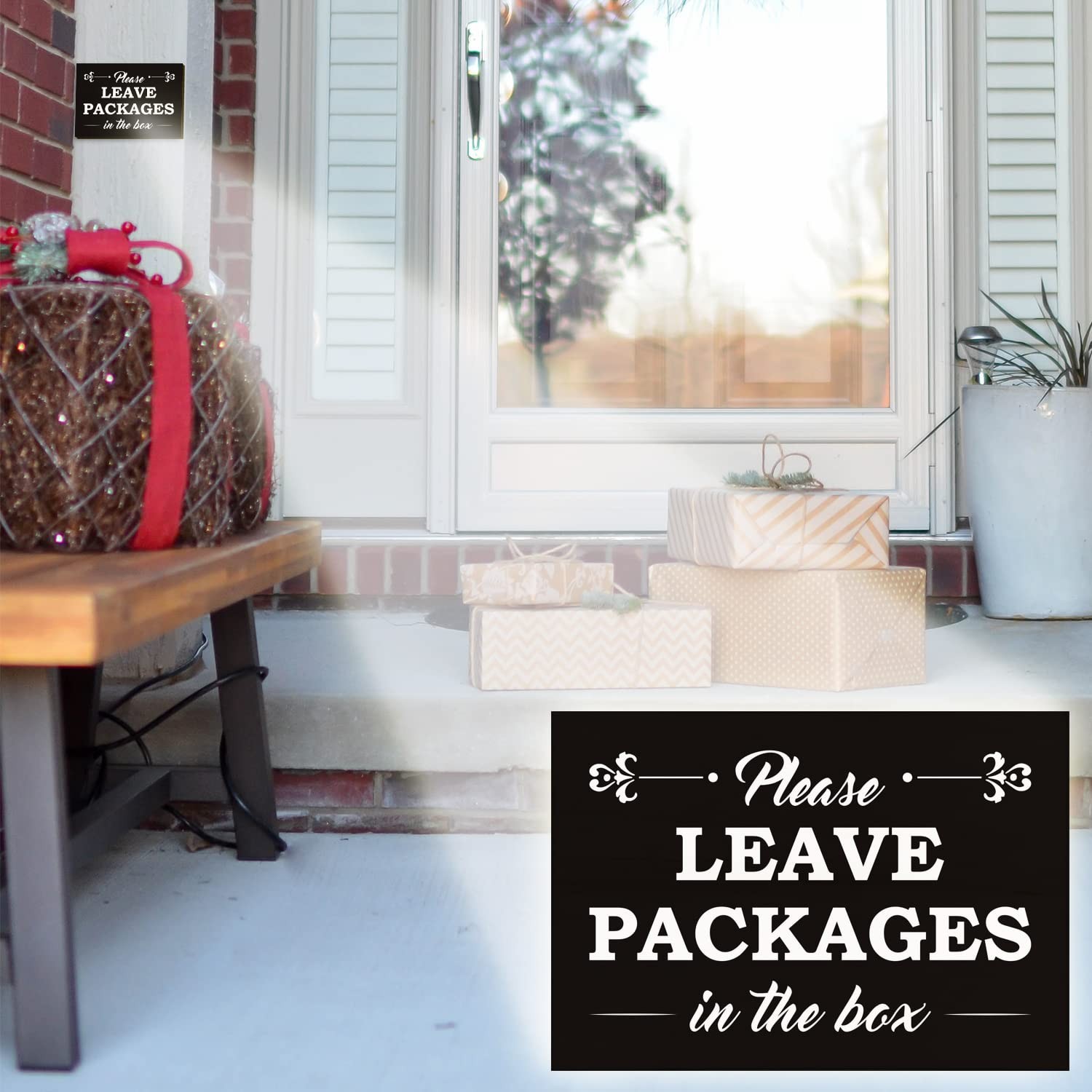 Please Leave Packages in the Box Sign Home Office Front Door 3.55×5.15 in