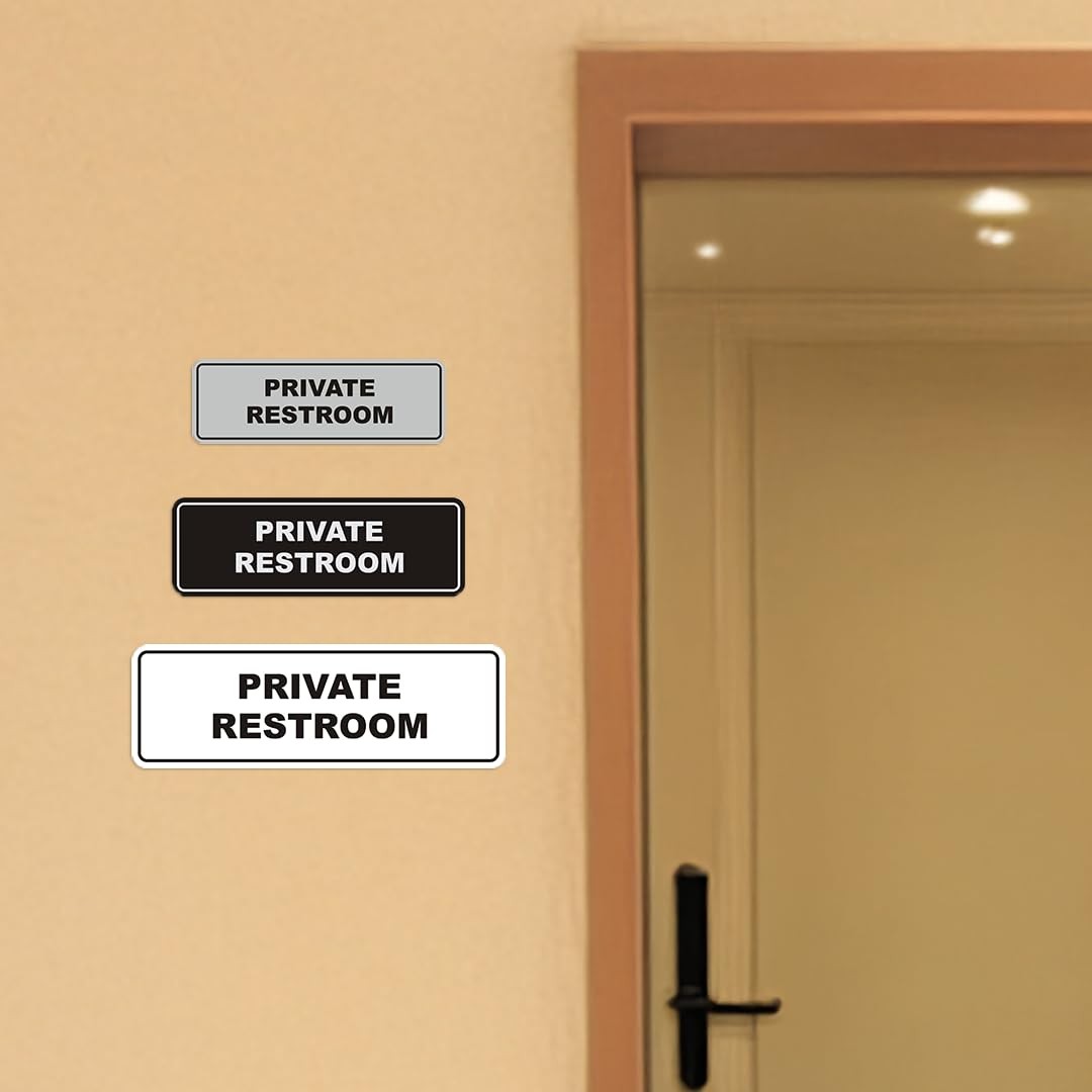 Private Restroom Sign White Wall Door Plaque Business Office Decor Accessory