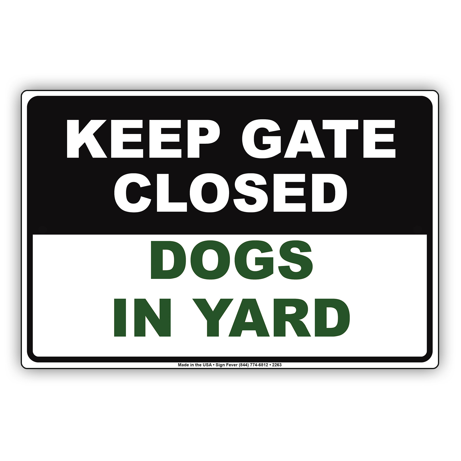 Keep Gate Closed Dogs In Yard No Trespassing Warning Notice Aluminum Sign