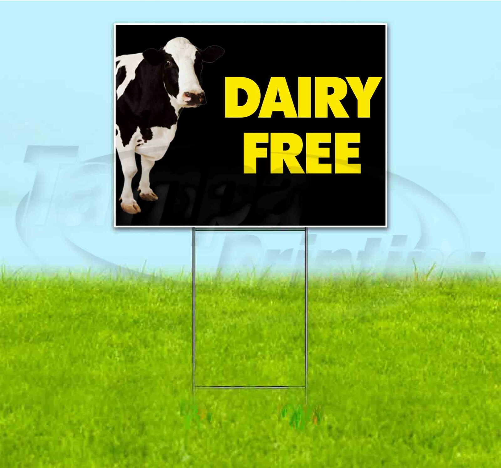 DAIRY FREE 18×24 Yard Sign WITH STAKE Corrugated Bandit USA BUSINESS MILK