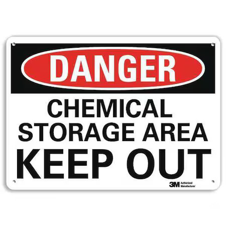 LYLE U3-1168-RA_14X10 Danger Sign, 10 in H, 14 in W, Vertical Rectangle,