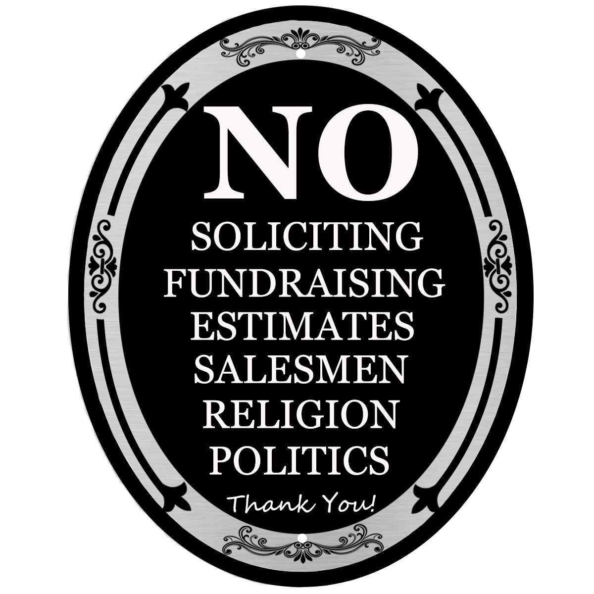 4″ x 5″ No Soliciting Sign Self-Adhesive Aluminum Do Not Disturb NO Fundraising