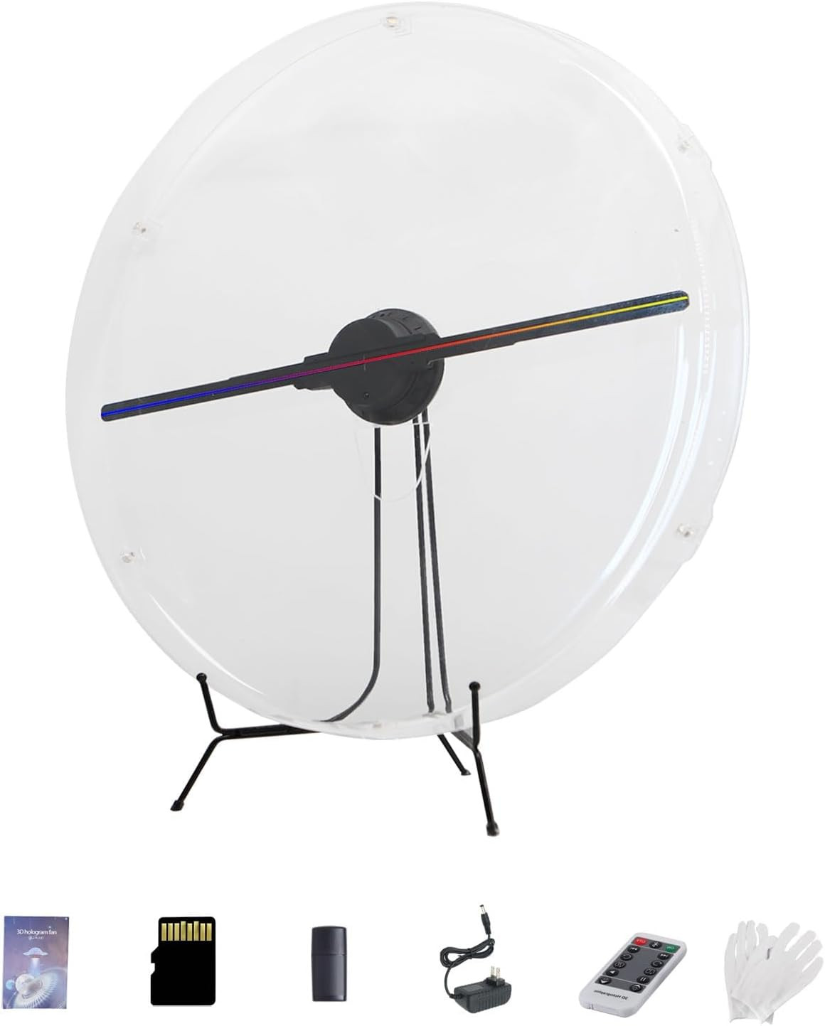3D Hologram Fan with Cover, 3D Hologram Projector HD LED Advertising Display wit