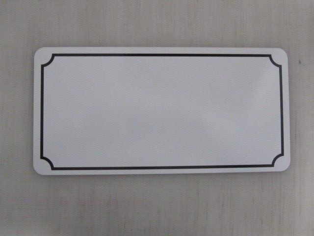 6″x12″ White with Black Scalloped Border Outline Aluminum Metal Sign Blank