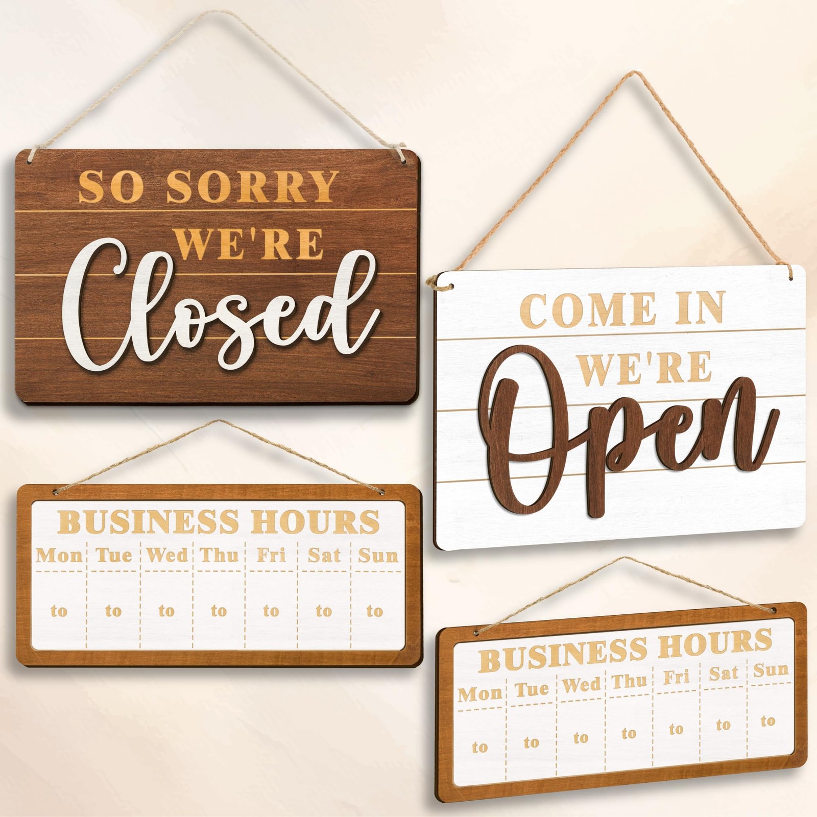 Woodamore Open Closed For Business – Business Hours Sign For Glass Door, Stor…