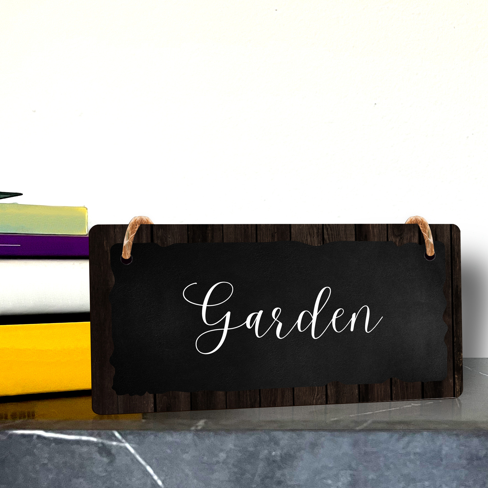 Garden 5×10 Hanging Plus Wall or Door Sign | Rustic Twine