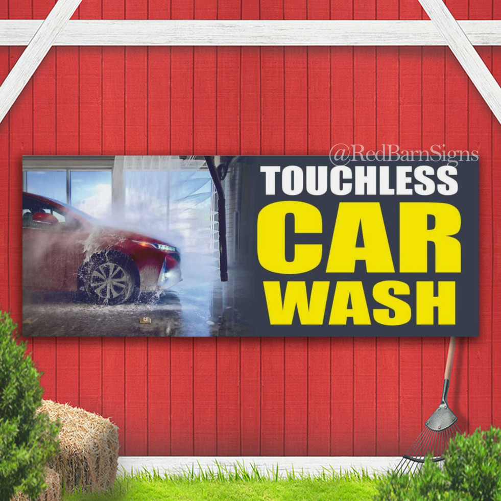 TOUCHLESS CAR WASH service auto detailing Indoor Outdoor Banner Sign