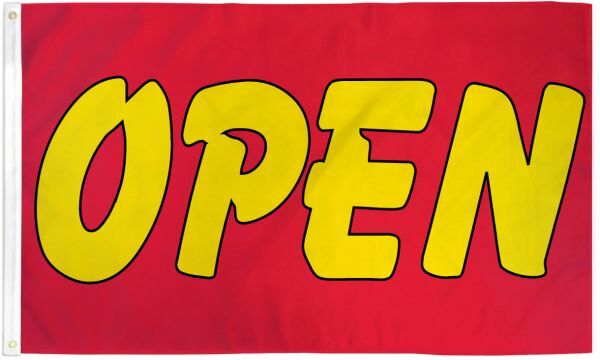 Open Flag 3x5ft We’re Open Now Open Sign Open Banner Red Yellow Flag