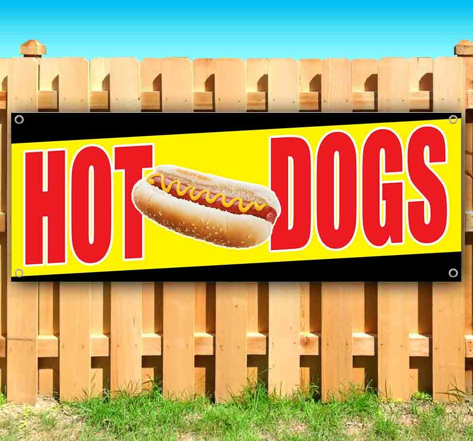 HOT DOGS Advertising Vinyl Banner Flag Sign Many Sizes FOOD