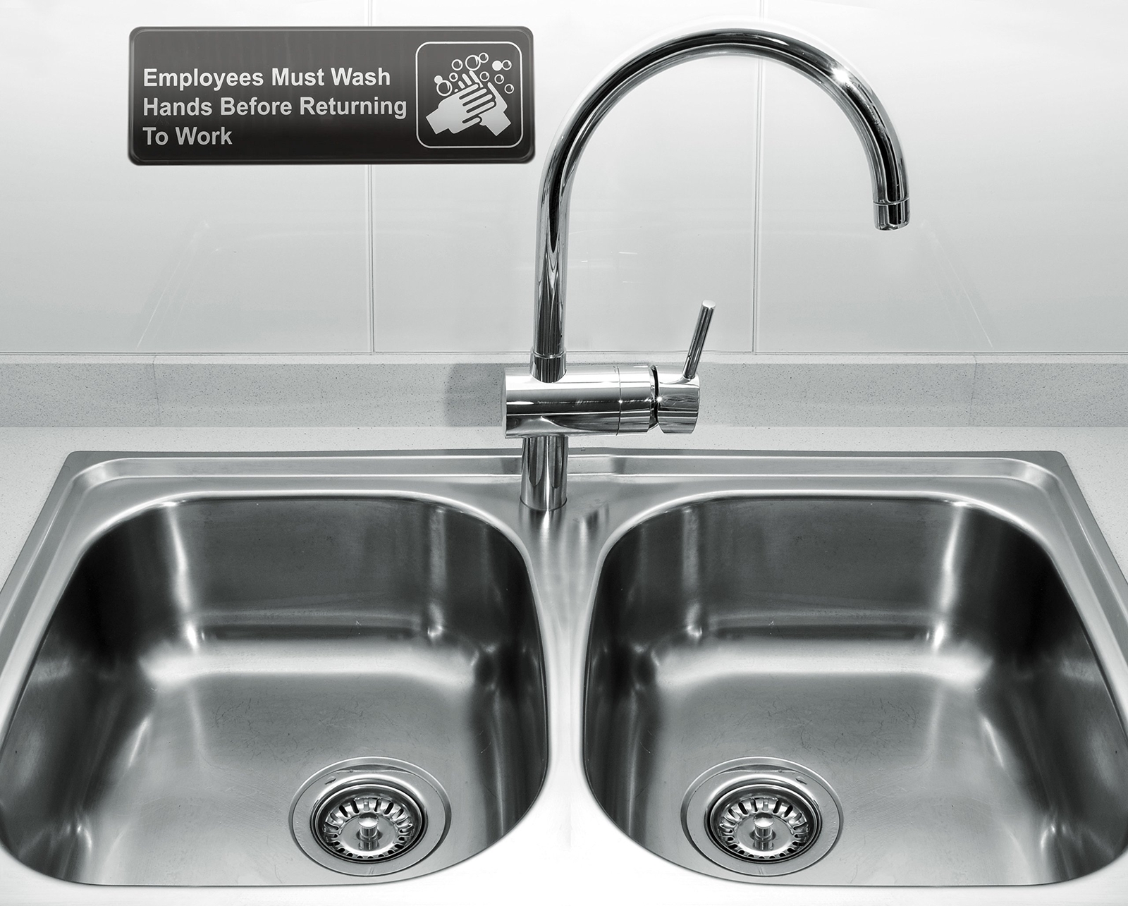 4 Pack Employees Must Wash Hands Sign for Business Restaurant Handwashing Sign
