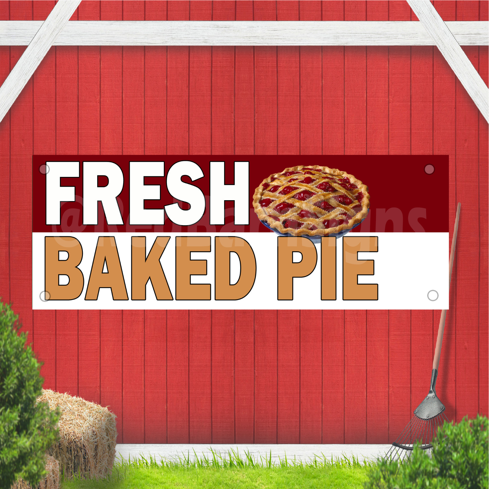 Fresh Baked Pie Indoor Outdoor Vinyl Banner Design