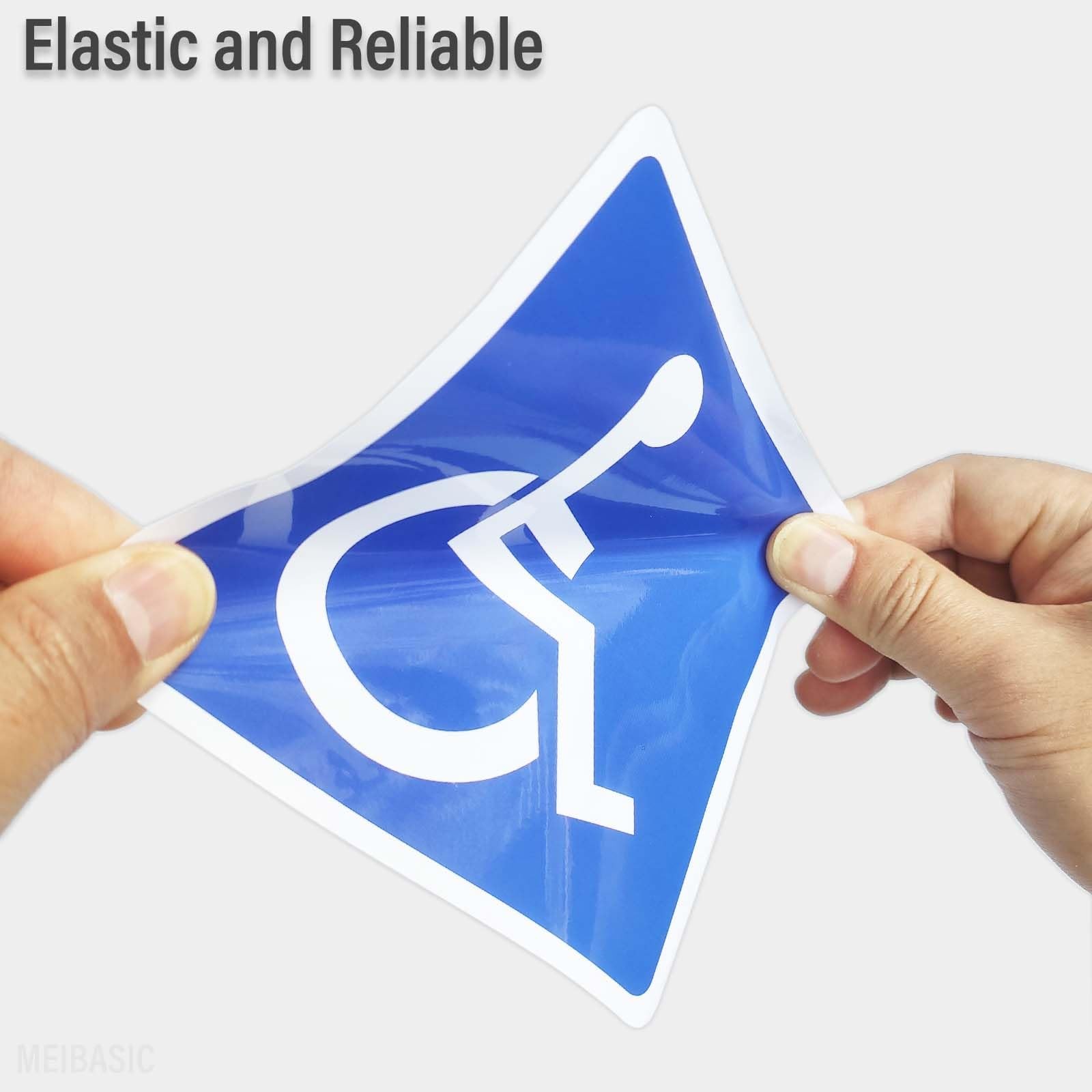Handicap Symbol Stickers 5 pack, Disabled Wheelchair Small Signage, Blue