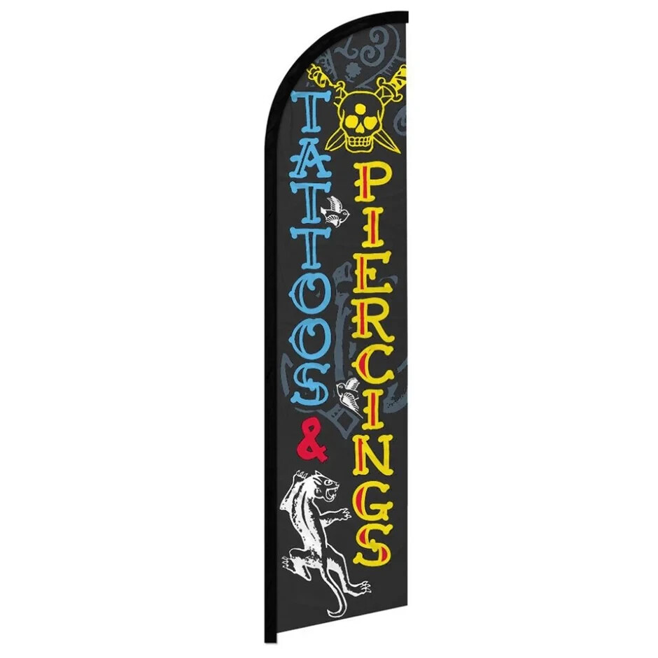 Tattoos & Piercings Windless Full Sleeve Advertising Tattoo Shop Banner Flag