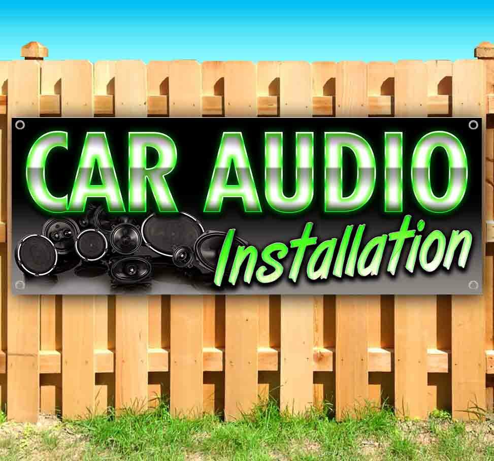 CAR AUDIO INSTALLATION Advertising Vinyl Banner Flag Sign Many Sizes SPEAKERS