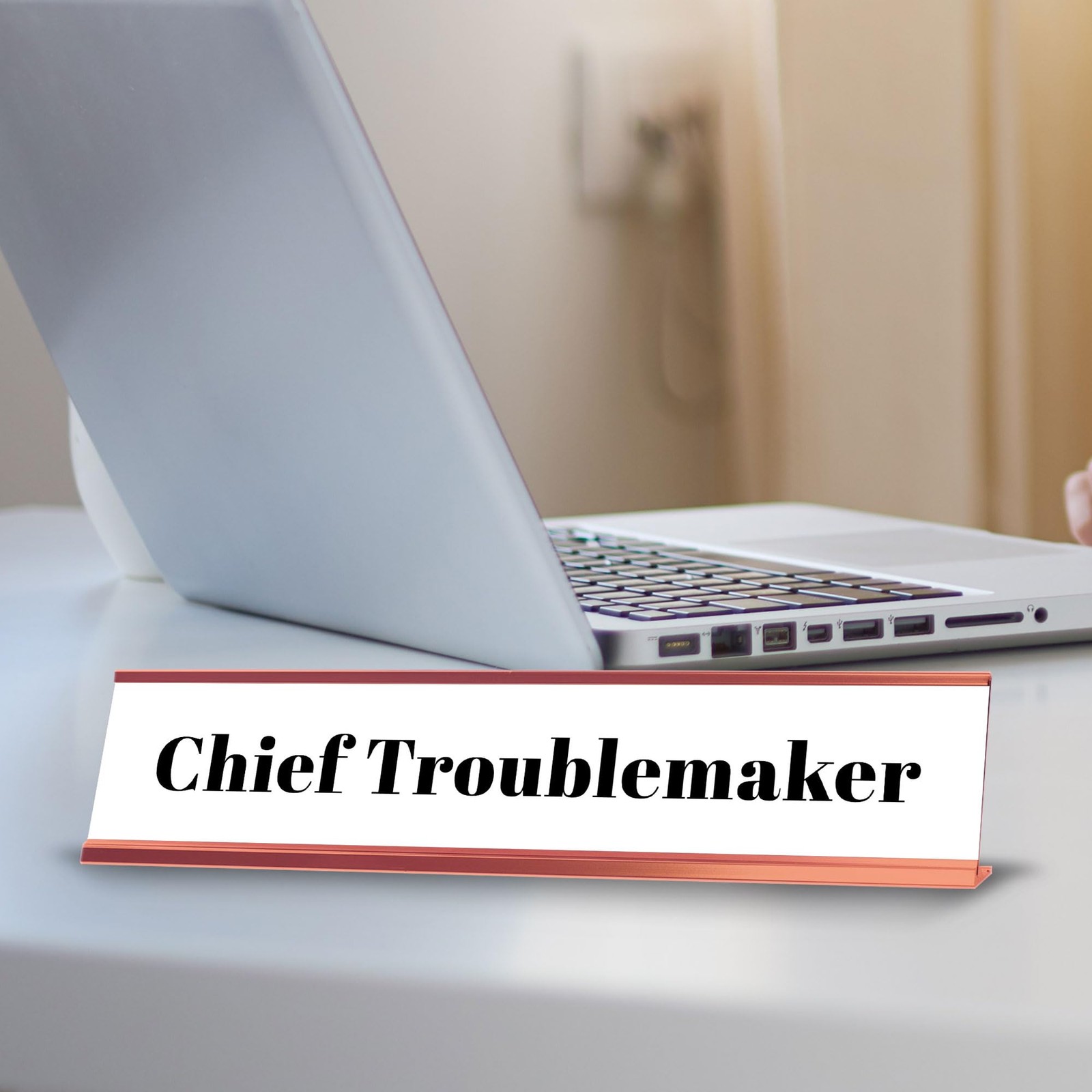 Chief Troublemaker Desk Sign (2×10″) | Funny Office Decor