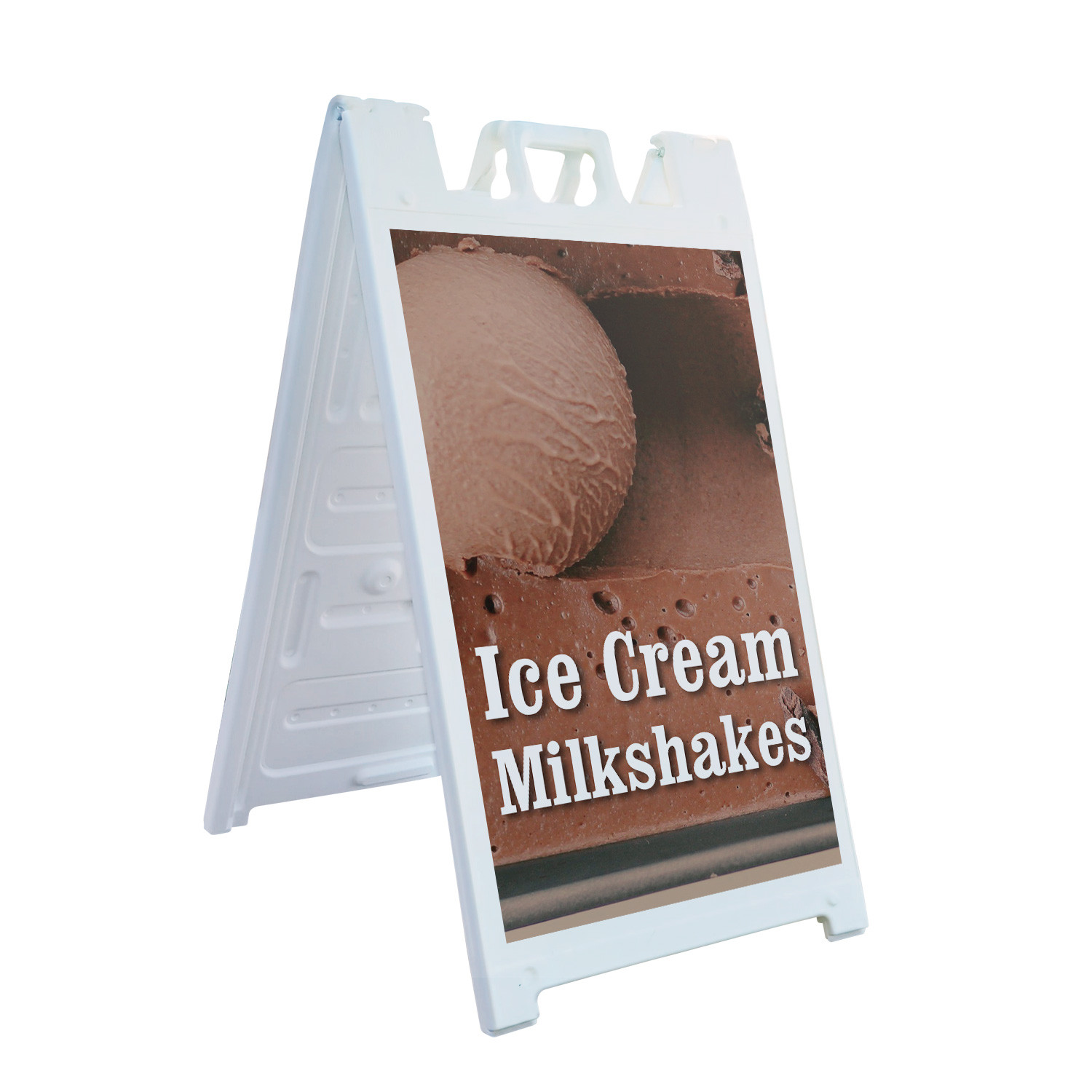 Ice Cream Milkshakes Heavy Duty A-Frame Sidewalk Sign Delicious Beverages Sweet