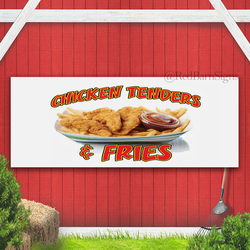 Food Truck Chicken Tenders & Fries Concession Banner Sign