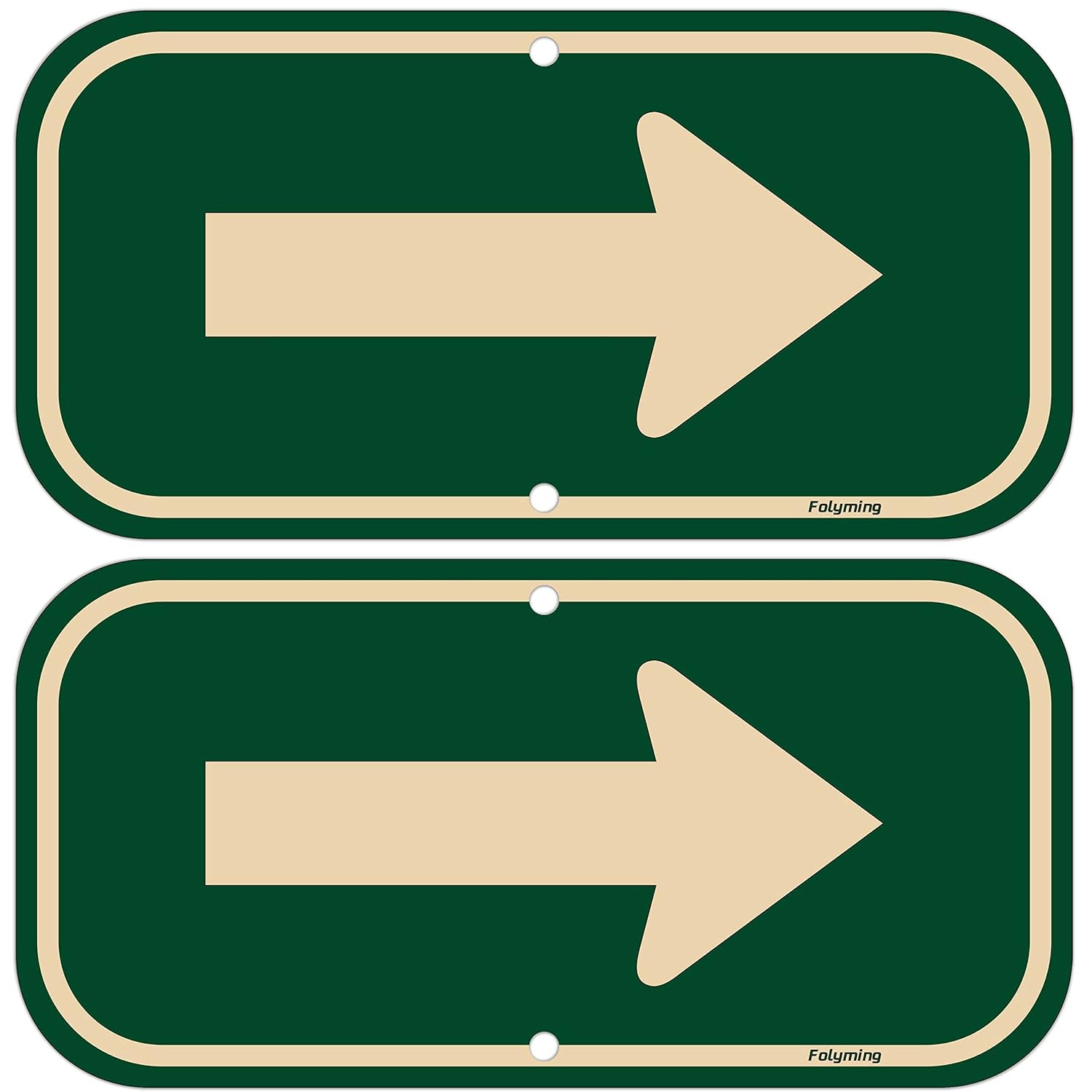 2 Pack Right Arrow Signs 12 X 6 Inches Arrow Signs Metal Reflective Sturdy Rust