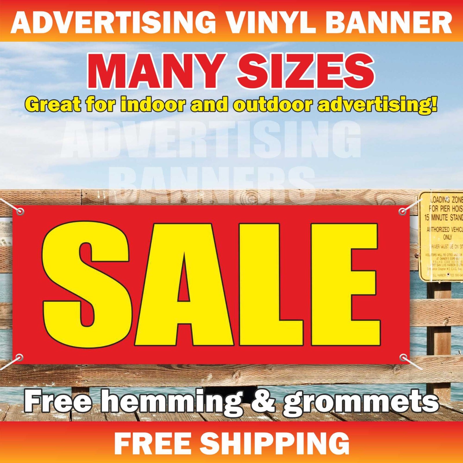 SALE Advertising Banner Vinyl Mesh Sign big save discount clearance holidays