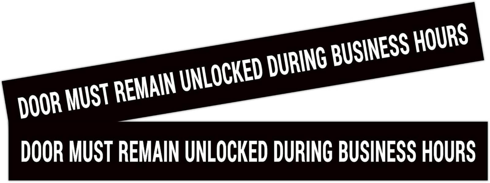 2PCS Door Must Remain Unlocked during Business Hours Sticker Sign，Self-Adhesive