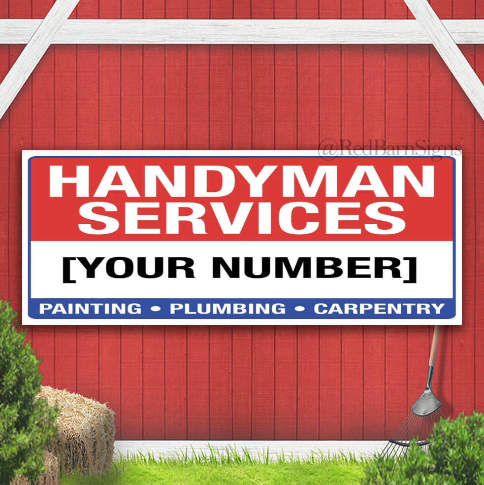 Handyman Services Indoor Outdoor Banner Sign with grommets