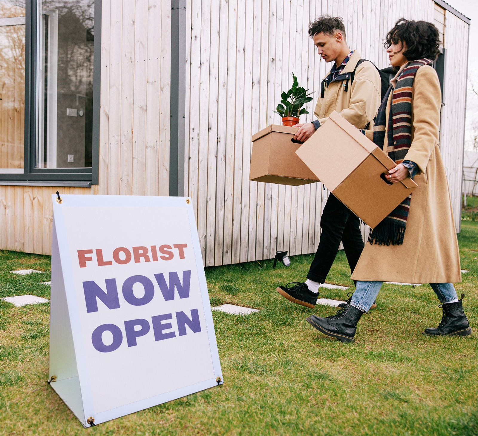 Florist Now Open A-Frame Sidewalk Sign Grand Opening Floral Arrangements Buy