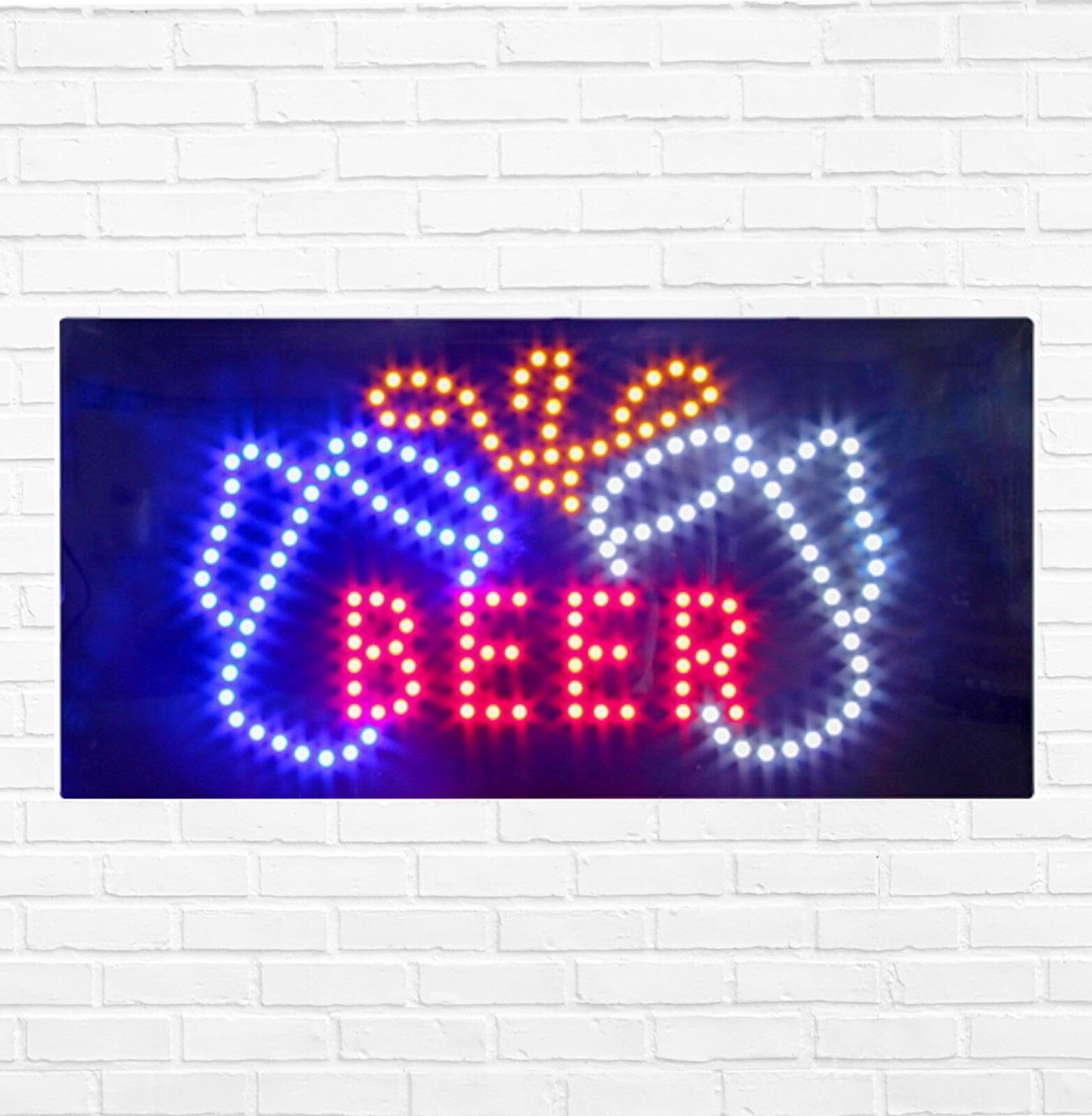 LED Beer Sign for Retail Business Displays | Light Up Sign | 12″H x 24″W x 2″D