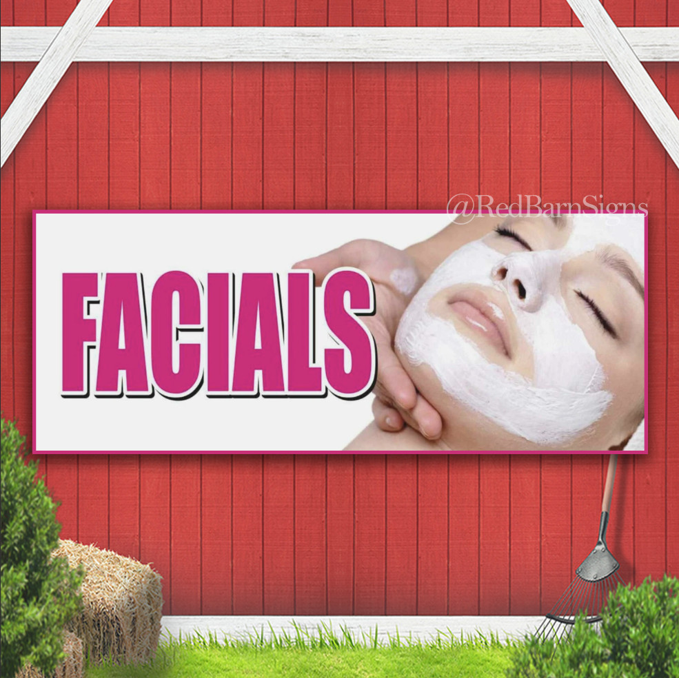 FACIALS spa beauty shop Indoor Outdoor Banner Sign with grommets