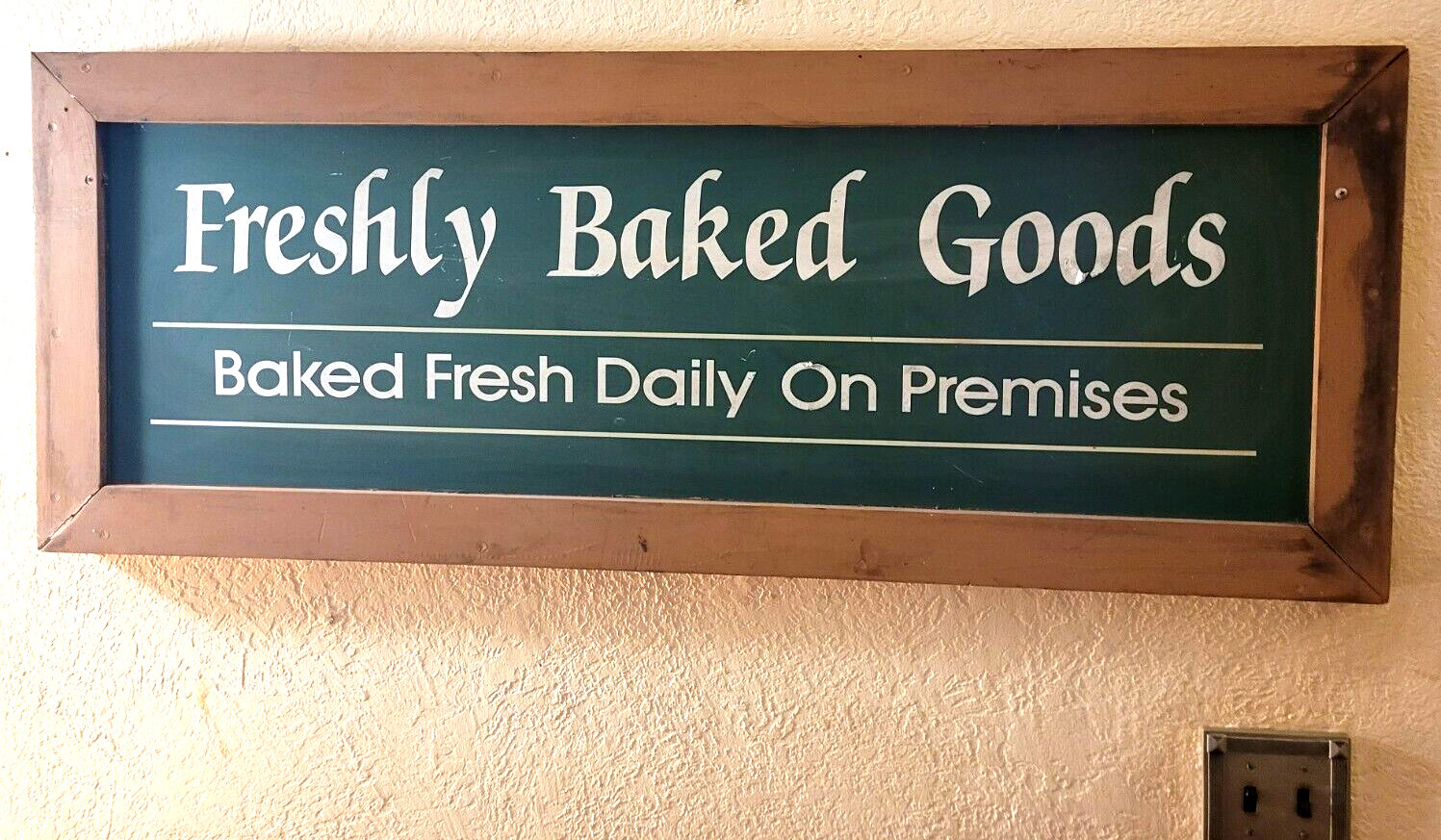 Bakery Sign/Plaque in Frame;Wood;Chalkboard Wall Hanging; 48.5×18.5″ Advertising
