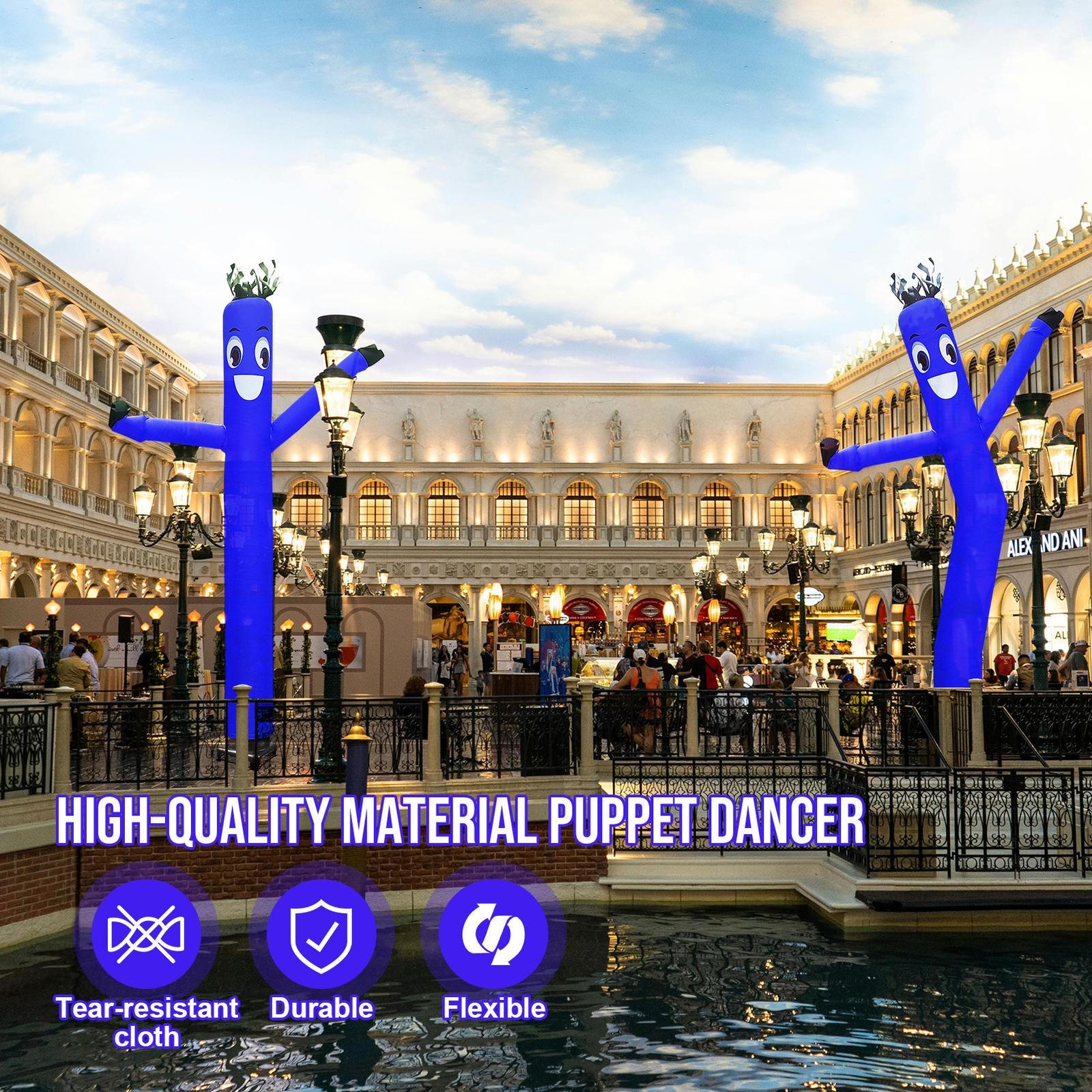 1Pack 20 ft Inflatable Wacky Waving Tube Man with Blower – Dancing Air Puppet