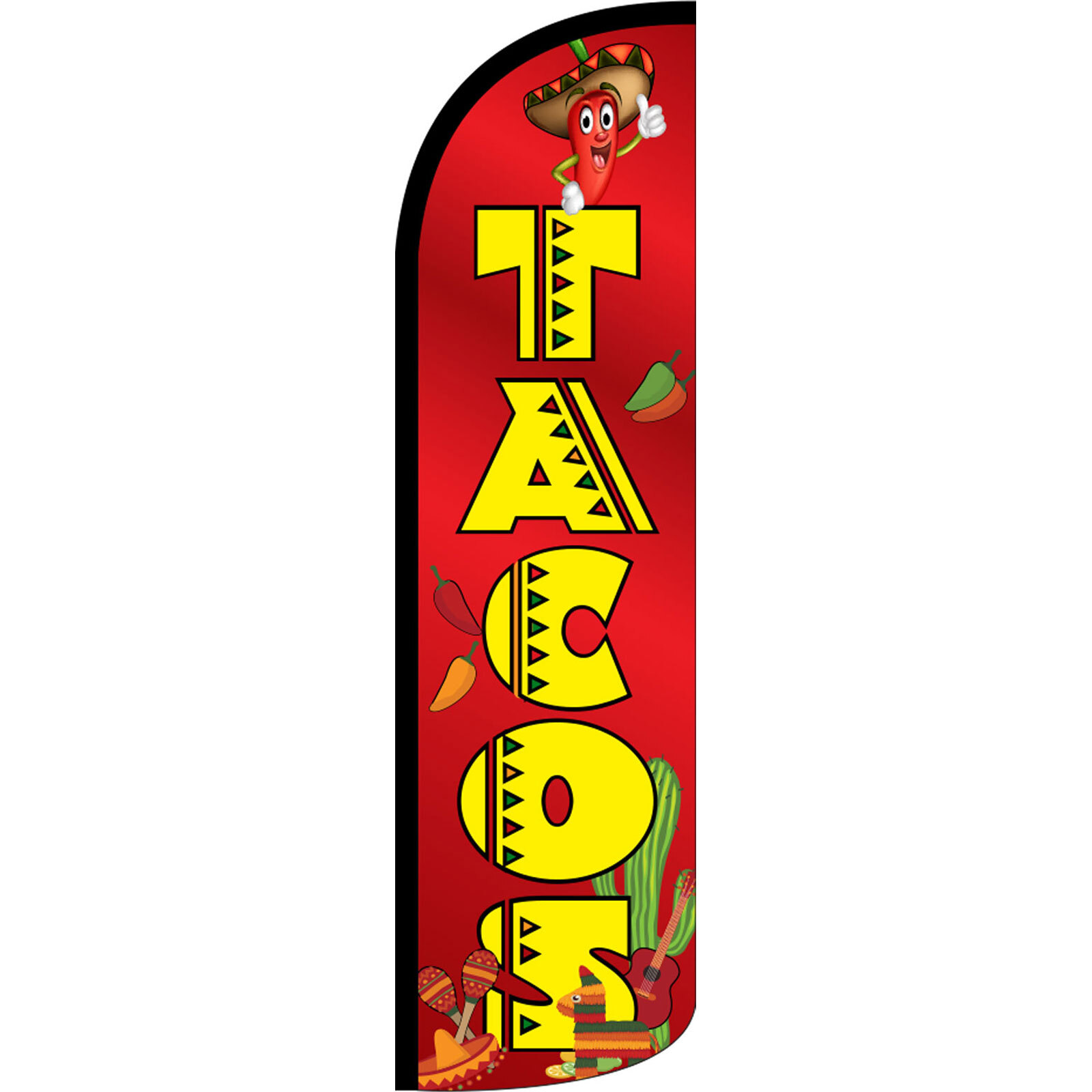 Tacos 3 ft X 11 1/2 ft Windless Swooper Flag