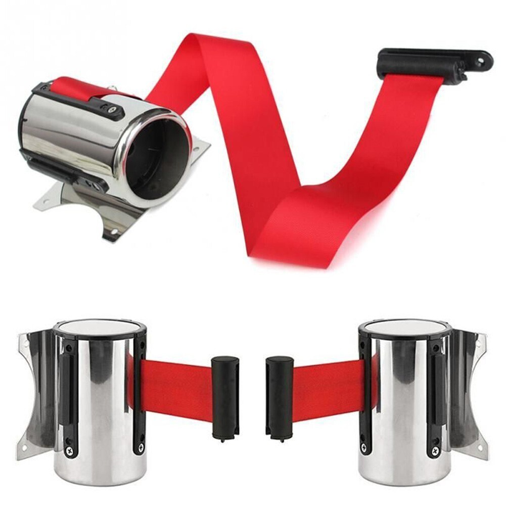 With Secure Locking Mechanism Wall Mount Crowd Control Retractable Strip