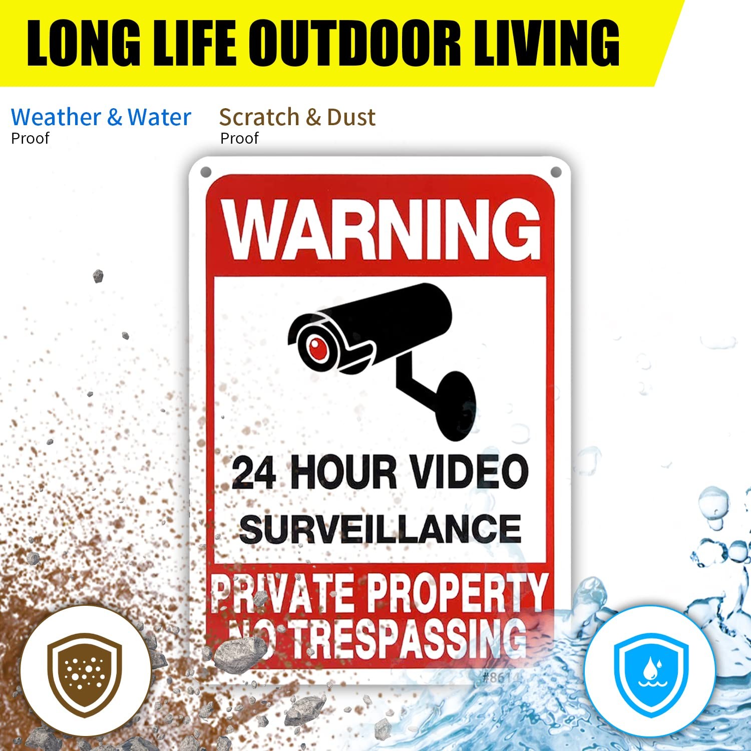 4-Pack No Trespassing Signs Private Property, 10×7 Inch Heavy Duty Rust-Free