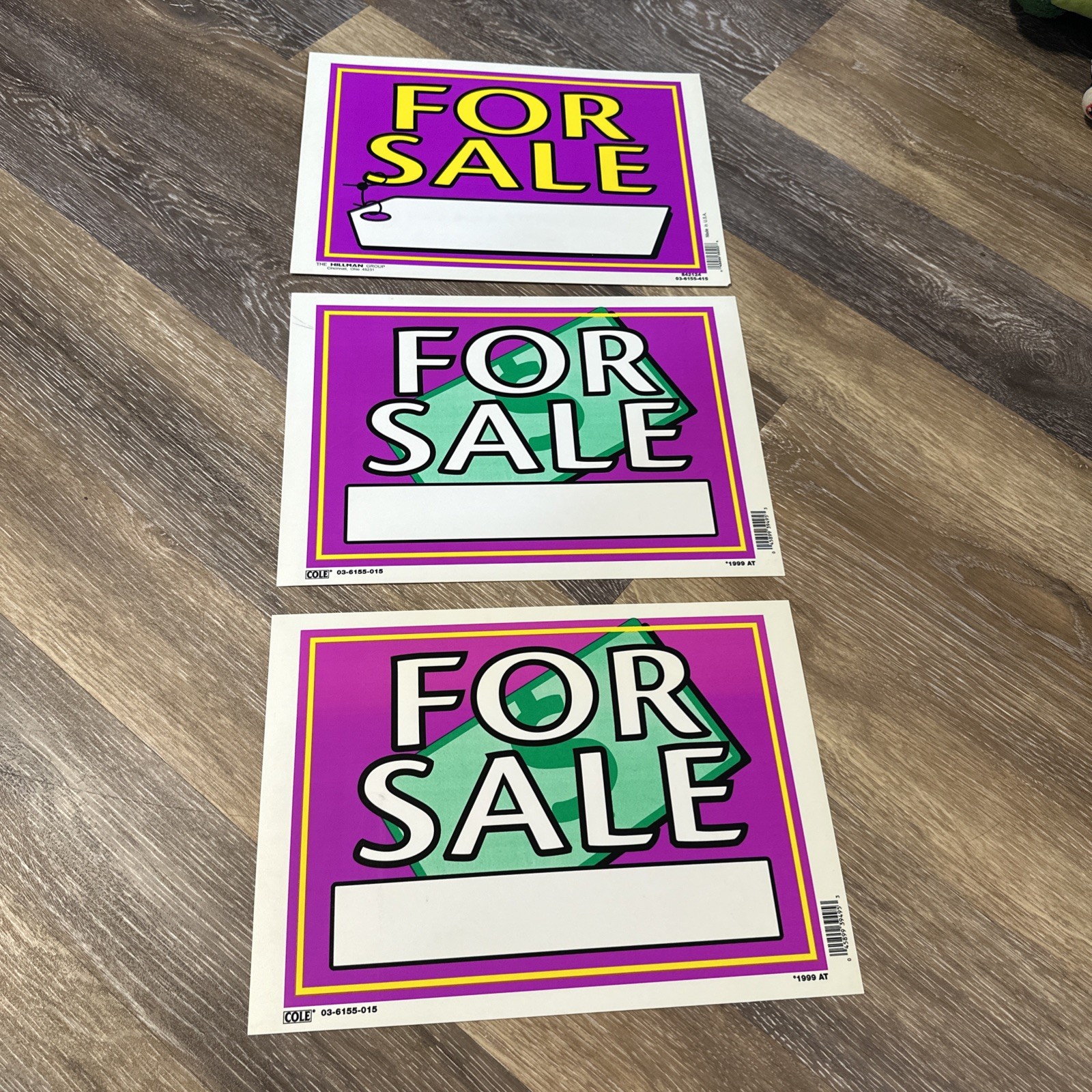 Vintage Colorful For Sale Vinyl signs