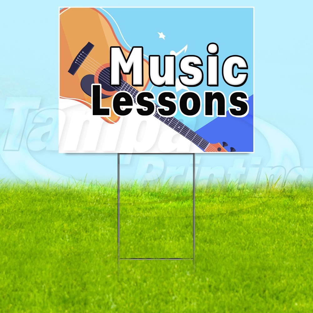 MUSIC LESSONS 18×24 Yard Sign Teaching Plastic Corrugated WITH STAKE USA YS07963